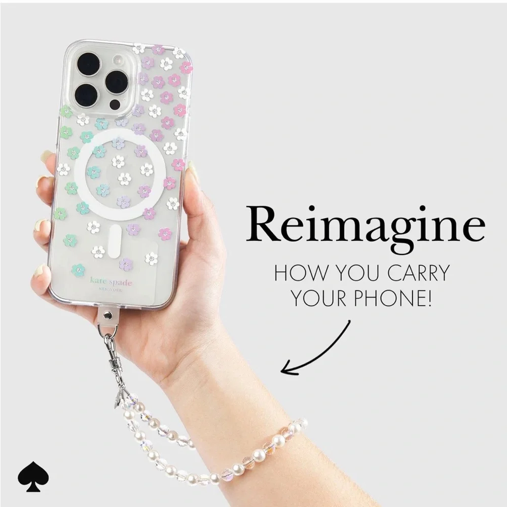🆕 Kate Spade Crystal Beaded Phone Charm Wristlet